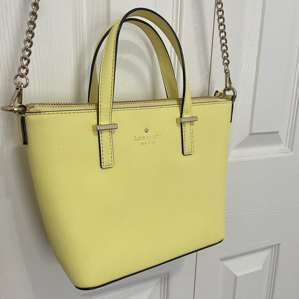 Kate Spade pastel yellow lemonade leather cedar street harmony crossbody